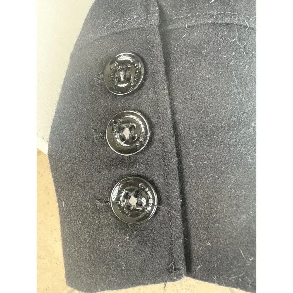 Guess Women’s Gray Wool Blend Coat Full Zip Toggle Buttons Size Large